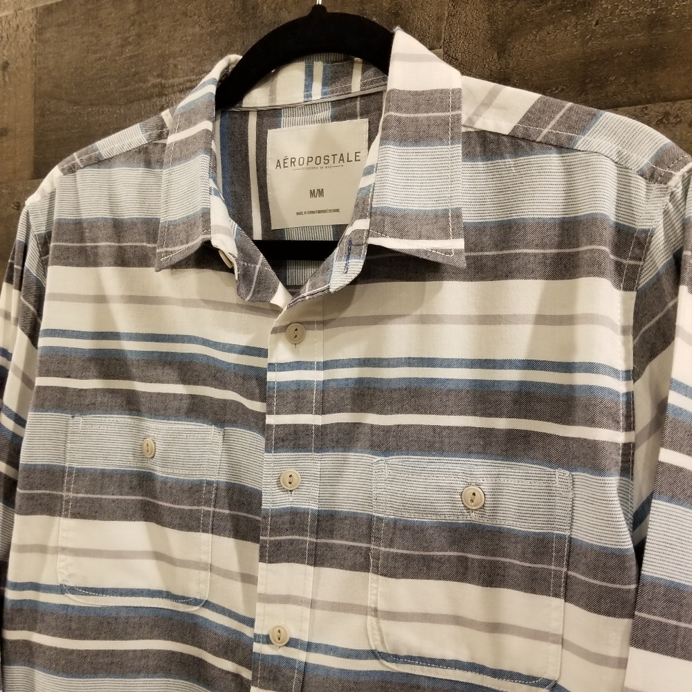 Aeropostale striped button down, M